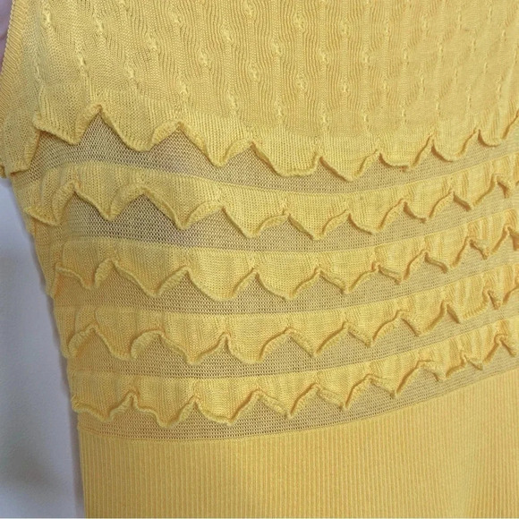 RED Valentino Flared knit dress in rich buttercup Size Large sheer feminine - Picture 5 of 11